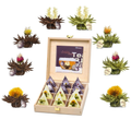 Houten geschenkset - Mix zwarte en witte thee(bloemen)