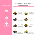 Houten geschenkset - Mix zwarte en witte thee(bloemen)