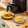 Siliconen airfryer bakje 2 stuks met borstel