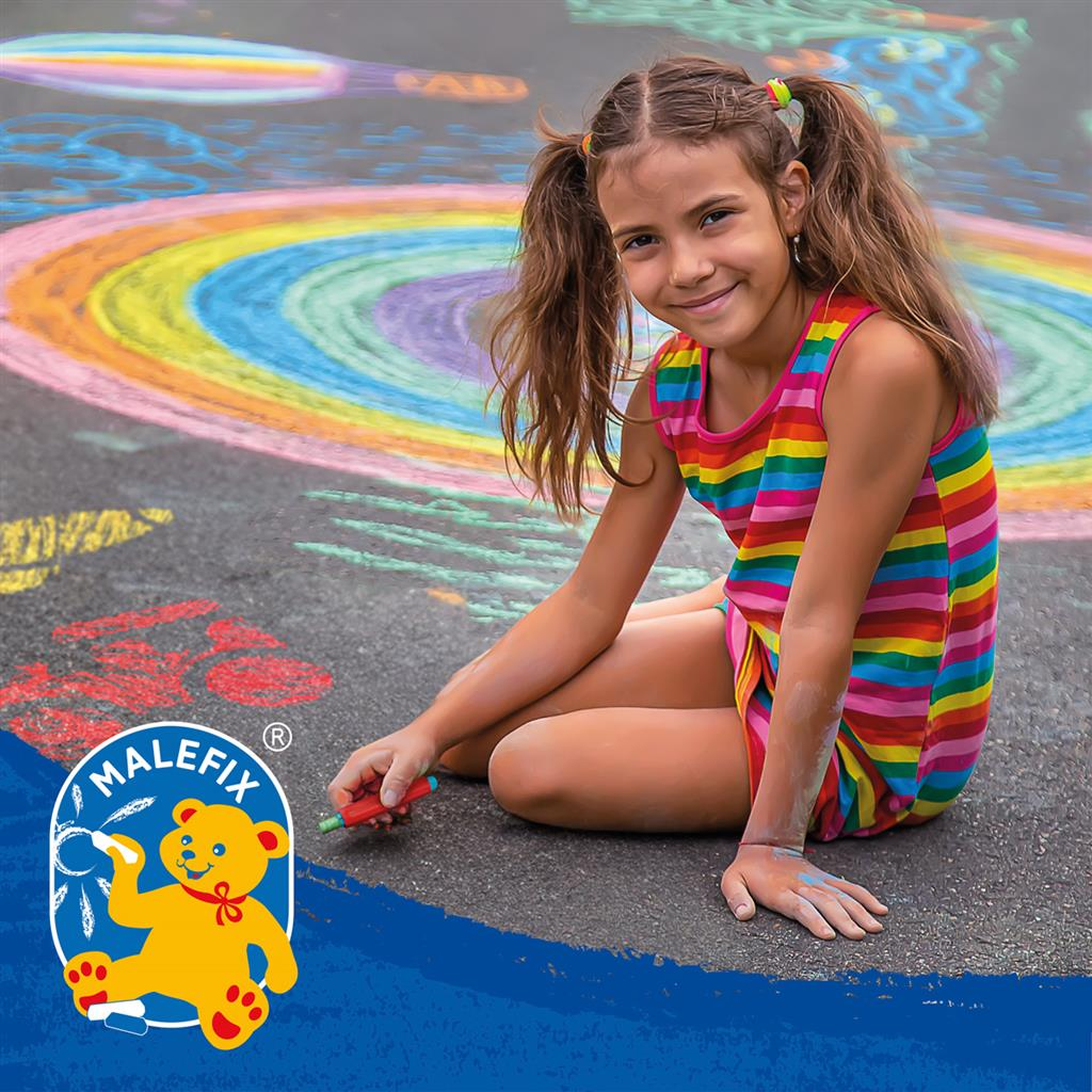 Malefix stoepkrijt set met sjablonen