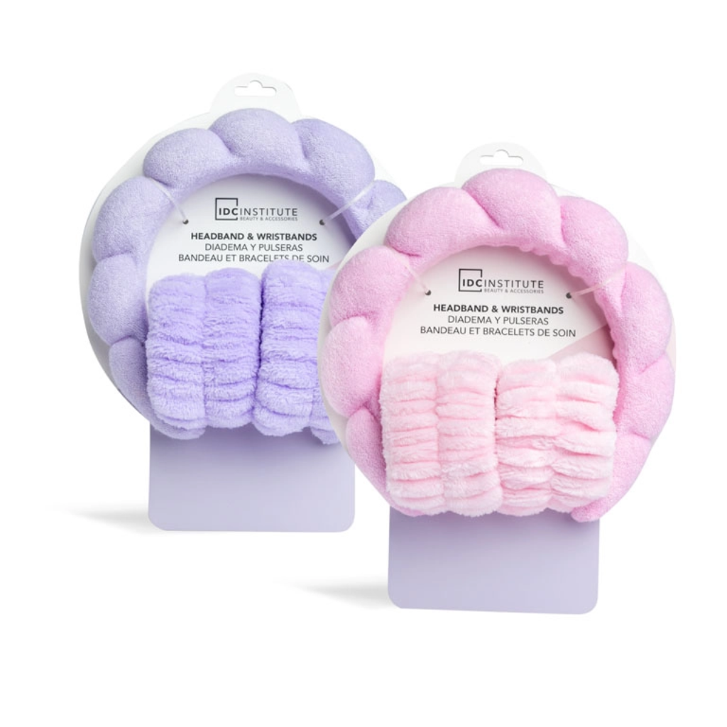 Skincare haarband en polsbandjes
