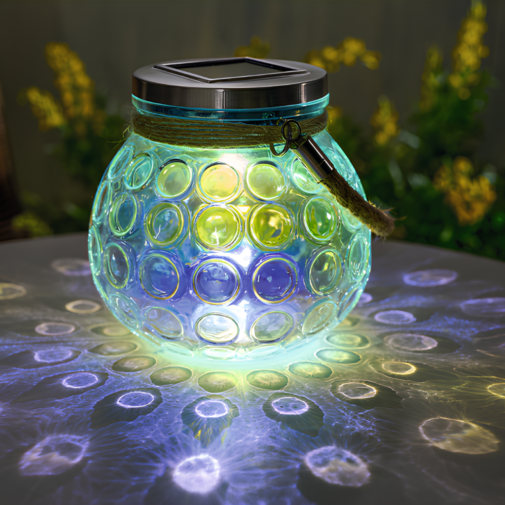 Solar LED lamp met kleurrijke lichteffecten
