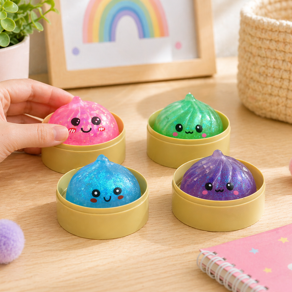 Mystery Squishy dumpling Fidget - SMALL Glitter (5cm)