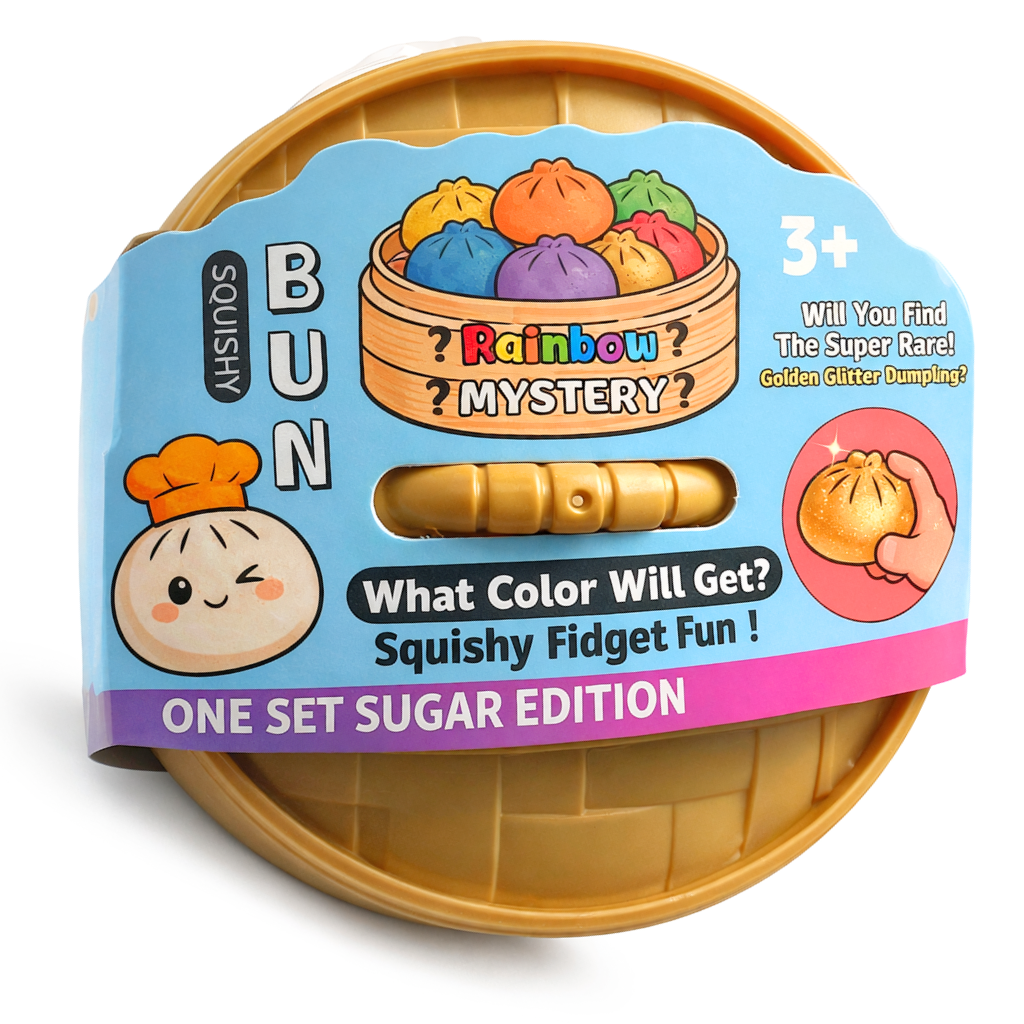 Mystery Squishy dumpling Fidget - Sugar Glitter - 3 stuks MINI (5,5cm)