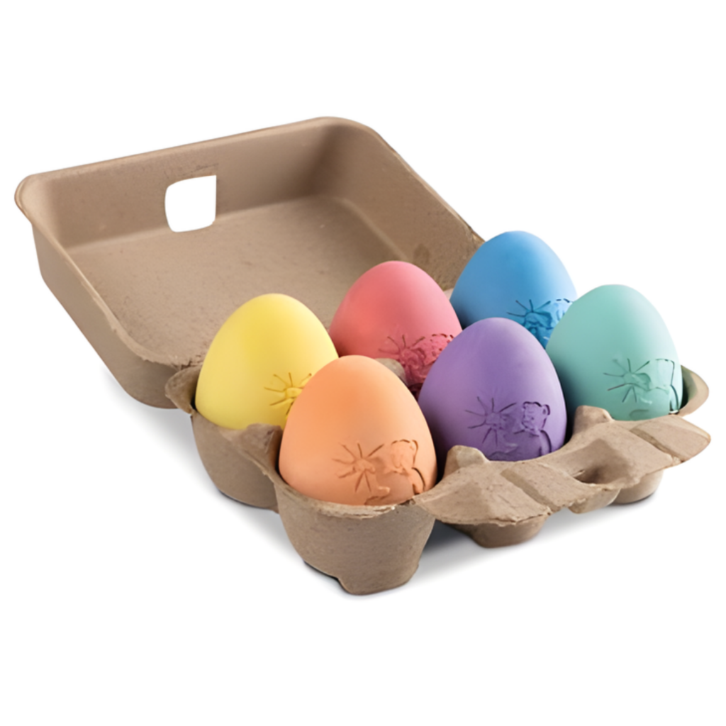 Malefix stoepkrijt eivorm in eierdoos - 6 stuks