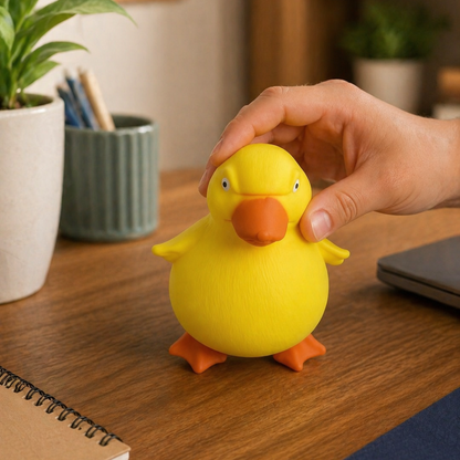 Rekbare Grumpy Duck eend stressspeelgoed