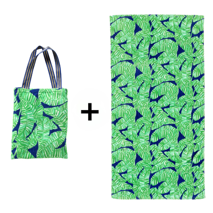 Strandtas met XL strandlaken set