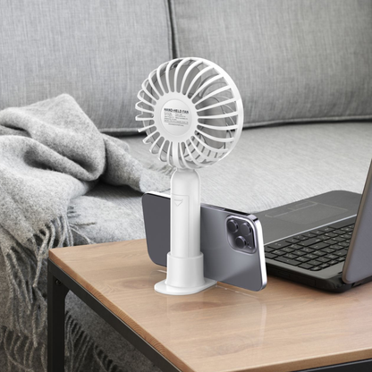 2 in 1 Mini Handventilator met Bureau en Telefoonhouder