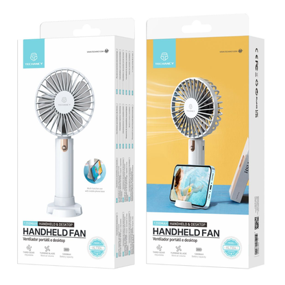 Mini Handventilator met Telefoonhouder USB Oplaadbaar