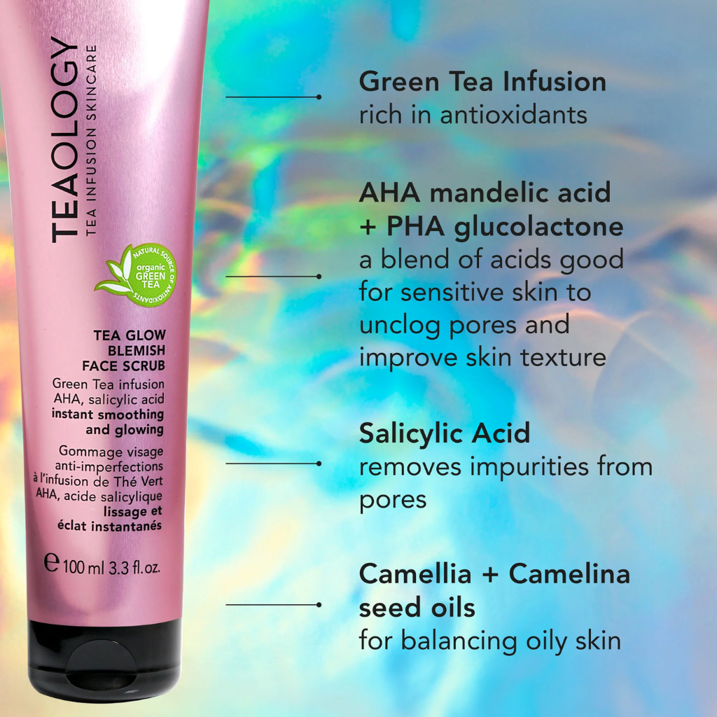 Teaology - Tea Glow Face Scrub tegen puistjes 100 ml