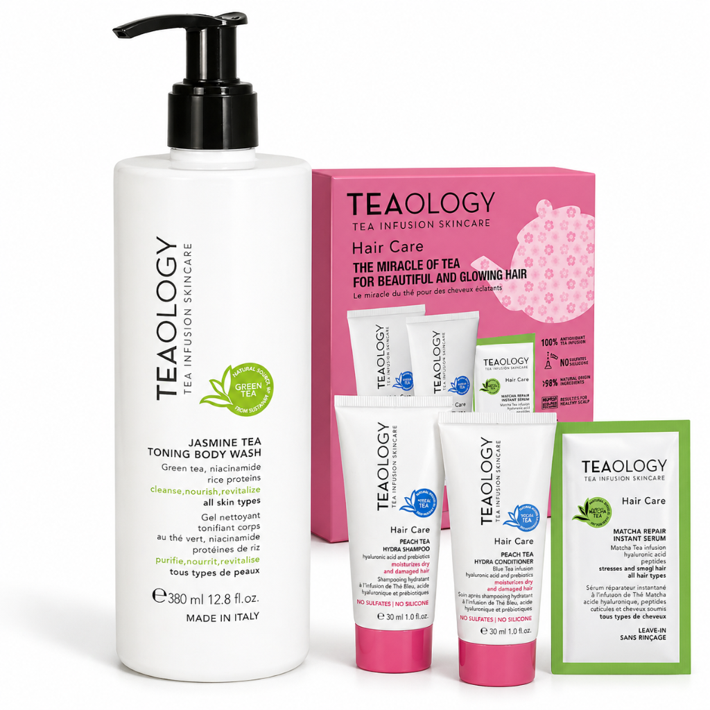 Teaology Jasmin Tea Toning Body Wash 360ml + GRATIS Peach Tea Hair Kit