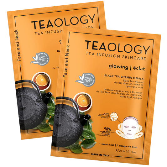 Teaology - Gezichtsmasker Black Tea Vitamine C - 1+1 GRATIS