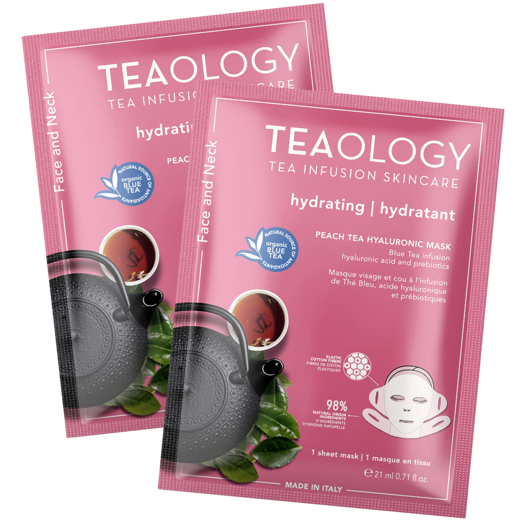 1+1 GRATIS - Teaology Gezichtsmasker Peach Tea Hyaluronic Mask