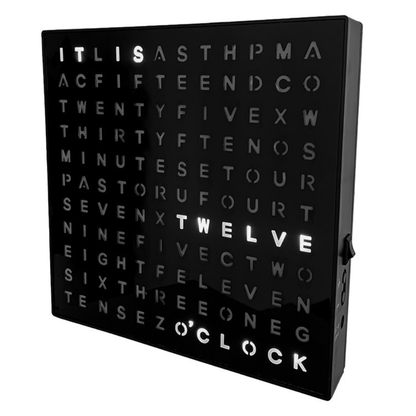 Digitale woorden klok - Zwart