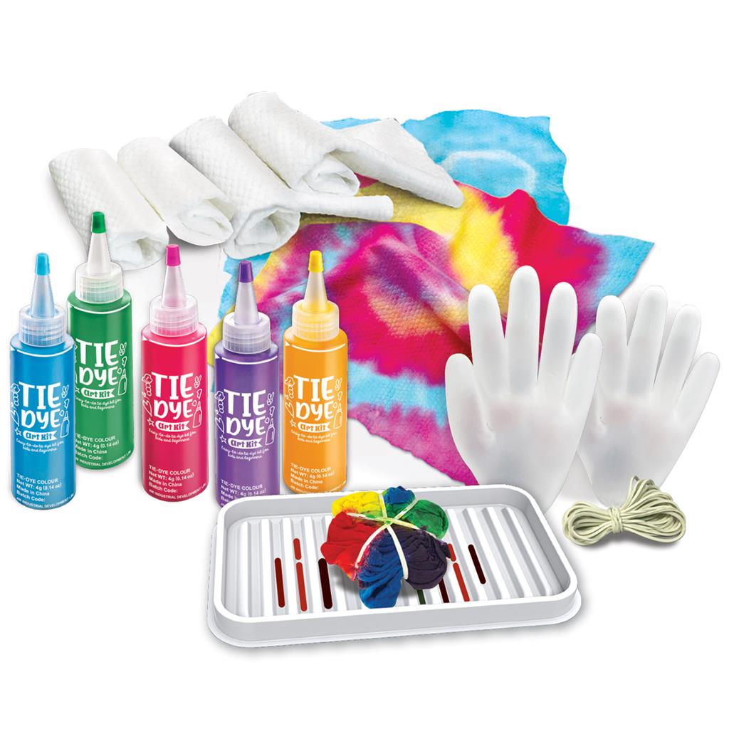 Tie dye kunst set met 5 kleuren