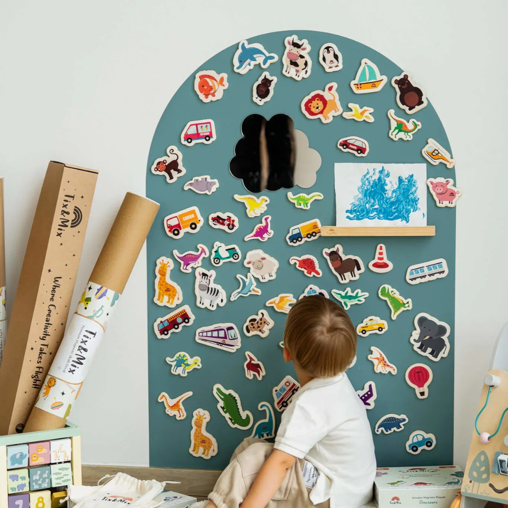 Tix-Mix magnetische tekenmuur met 2 krijtjes