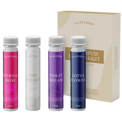 Elysian wasparfum testpakket met wasdrogerballen - 4 stuks