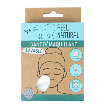 Wasbare make-up remover handschoen