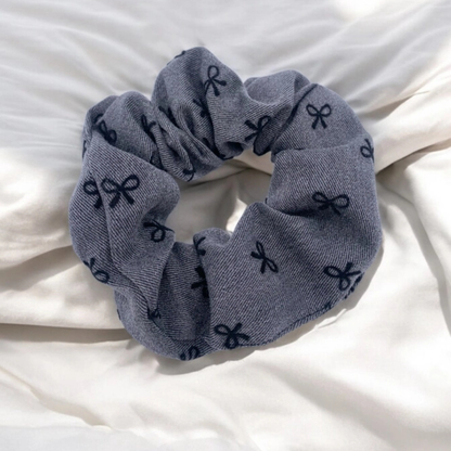 Scrunchie met strikjes - Zwart