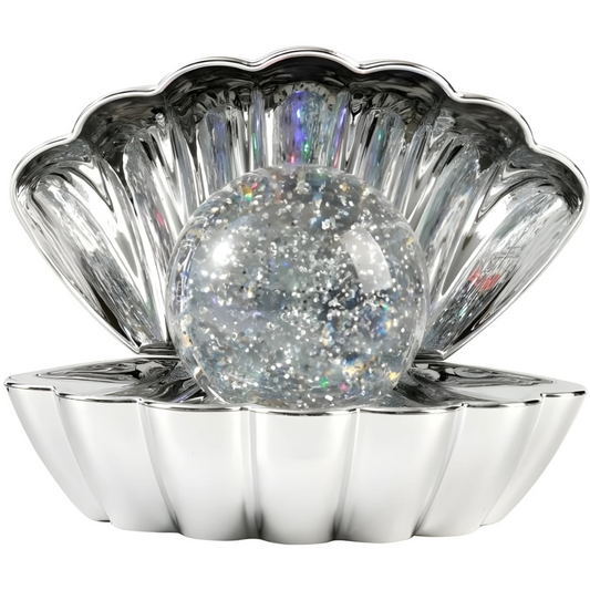 Schelpvormige lamp met parel
