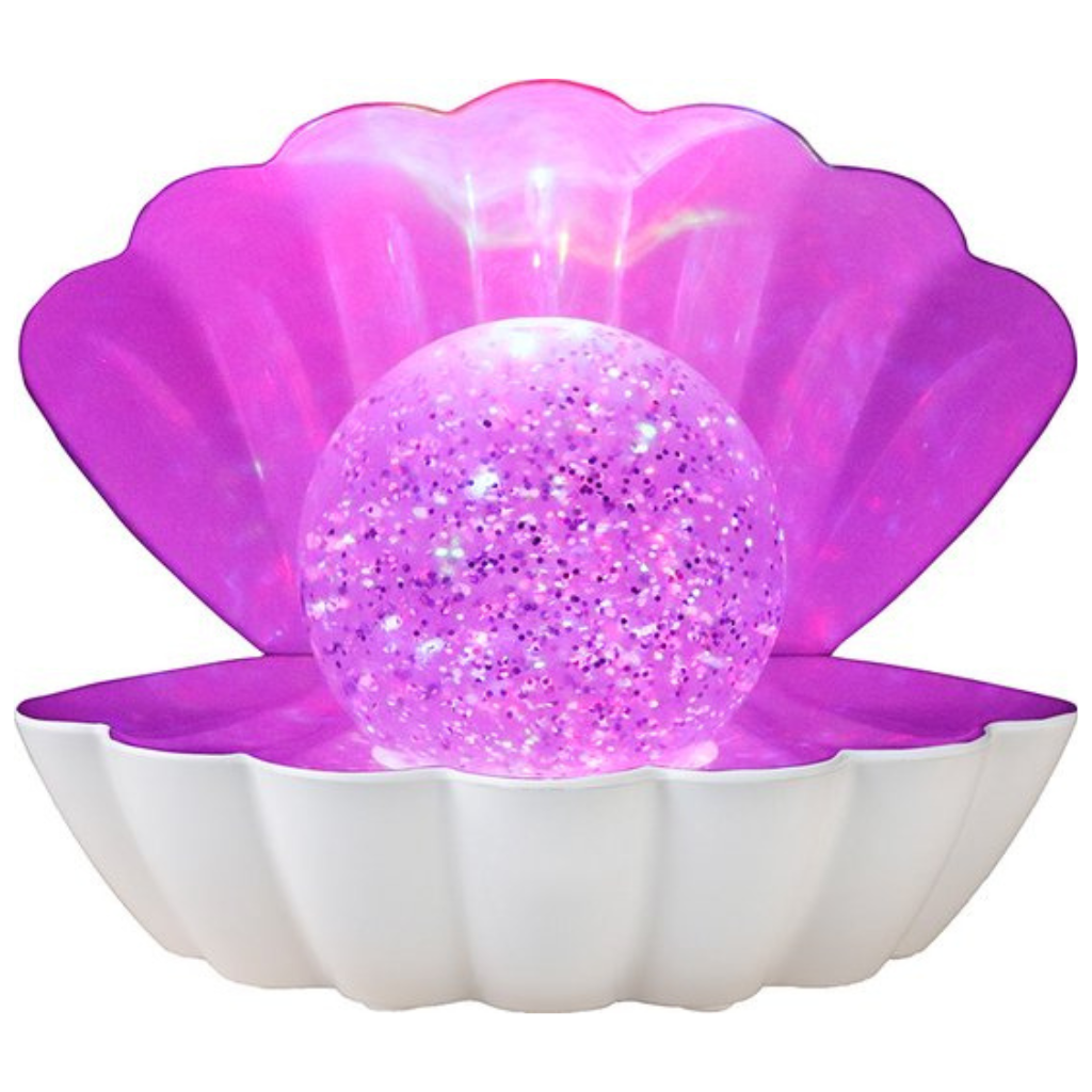 Schelpvormige lamp met parel