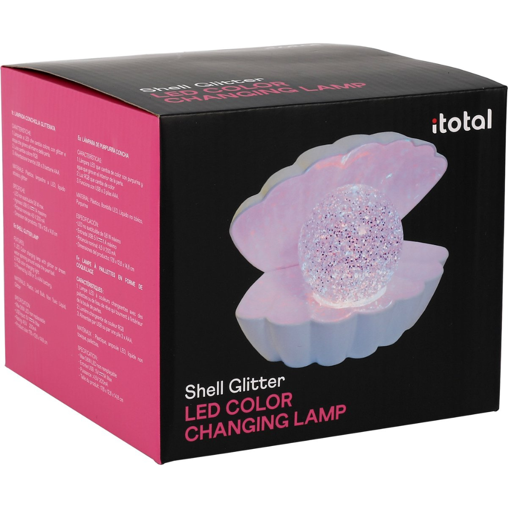 Schelpvormige lamp met parel