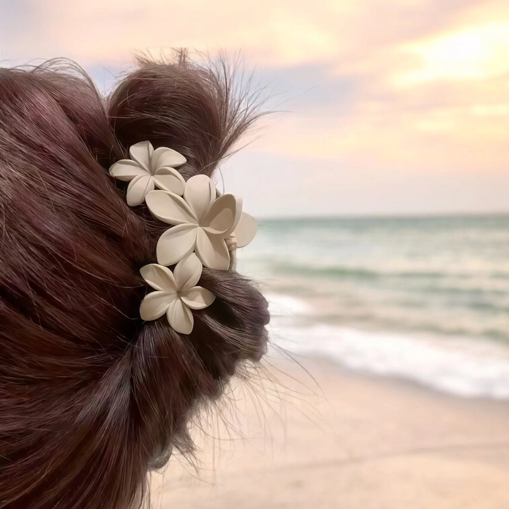 Haarclip met 3 Hawaii bloemen
