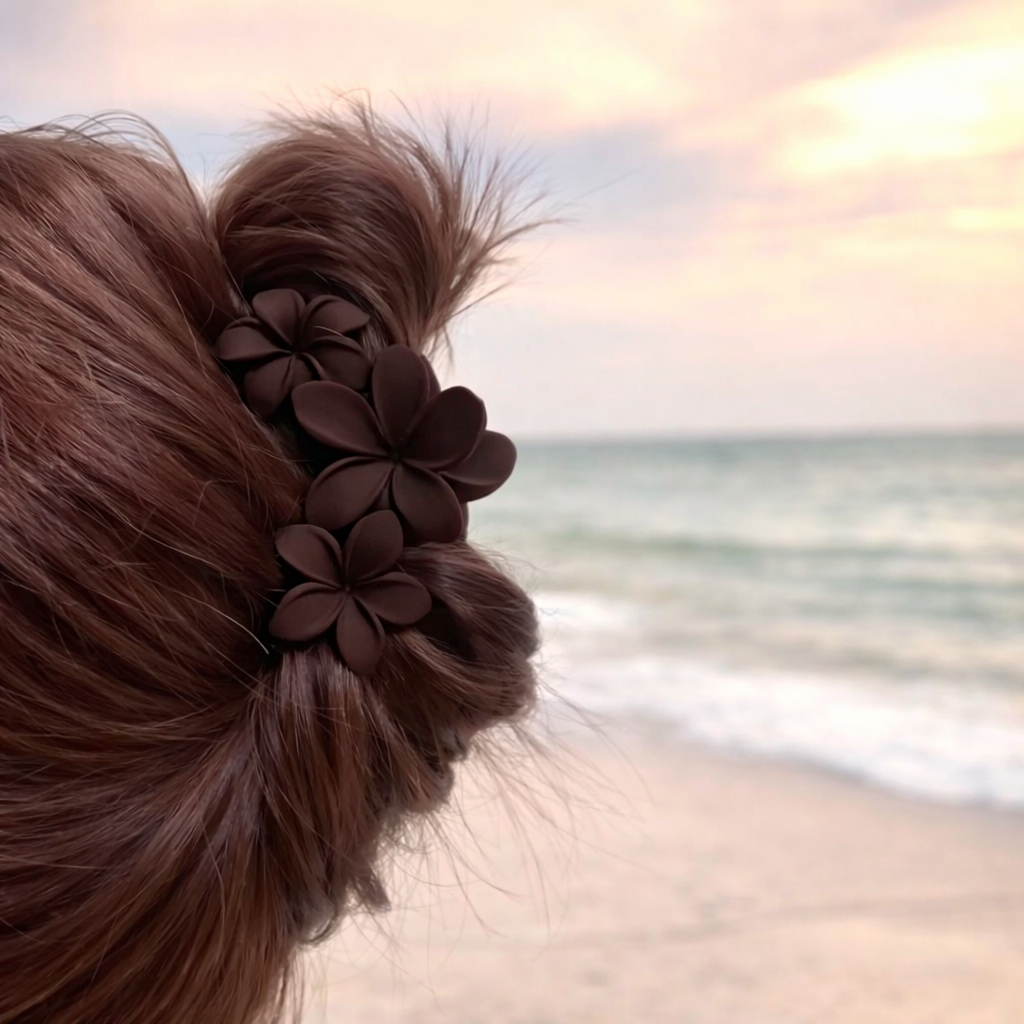 Haarclip met 3 Hawaii bloemen