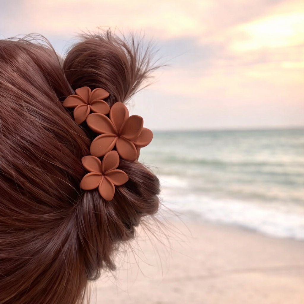 Haarclip met 3 Hawaii bloemen