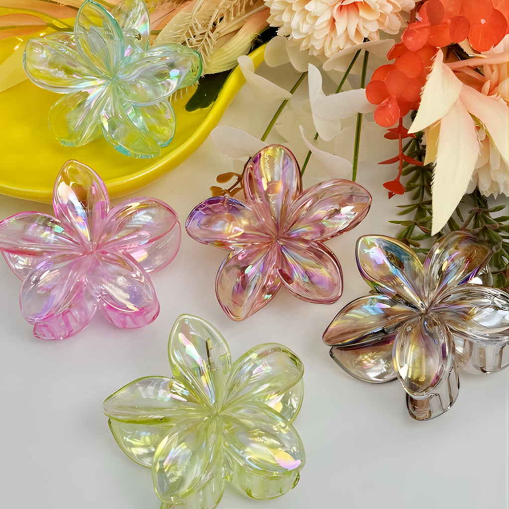 Haarclip in de vorm van Hawaii bloem glitter