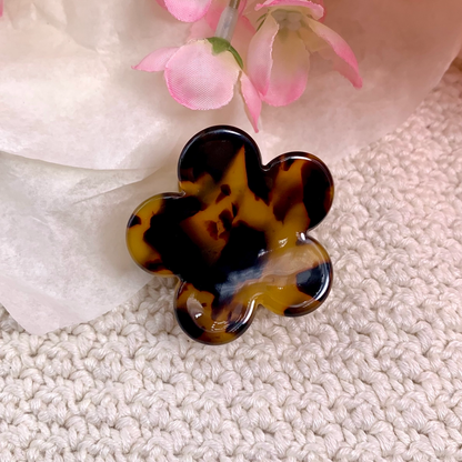 Haarclip mini in de vorm van bloem luipaard