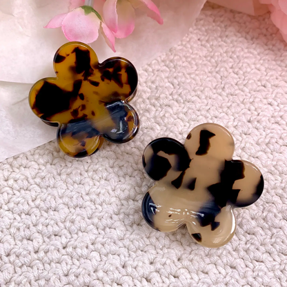 Haarclip mini in de vorm van bloem luipaard