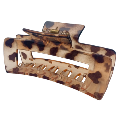 Haarclip rechthoekig met luipaard motief