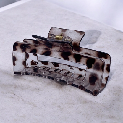 Haarclip rechthoekig met luipaard motief