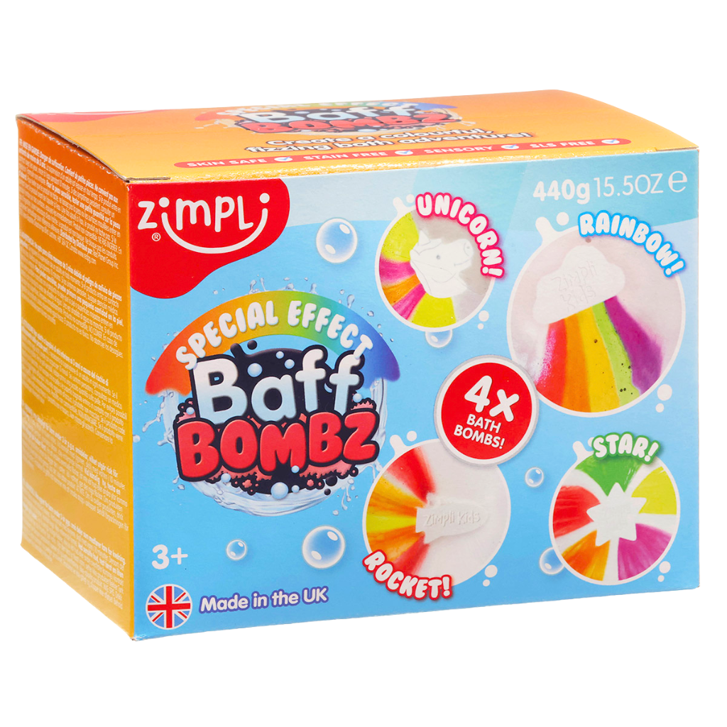 Multicolor Special effect bruisballen - 4 stuks