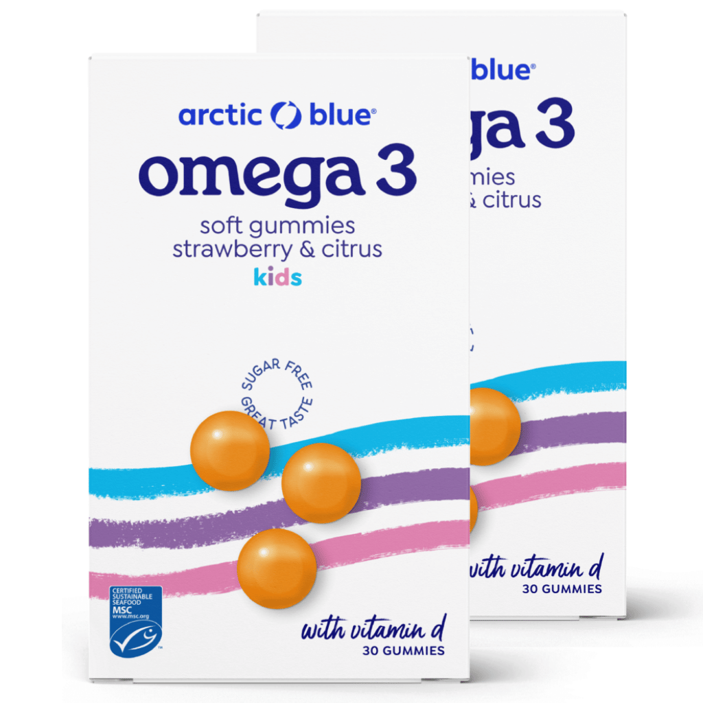 Omega-3 Gummies (fruitsmaak) met vitamine D3 – 2 doosjes (60 dagen)