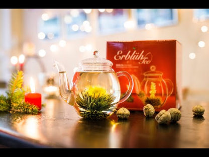 Houten geschenkset - Zwarte thee(bloemen) en theepot 500 ml