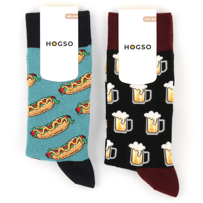 2 Paar sokken - Hotdog en Bier