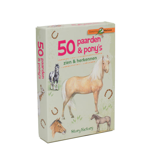 Kaartspel doosje Expeditie Natuur - 50 Paarden & Pony's